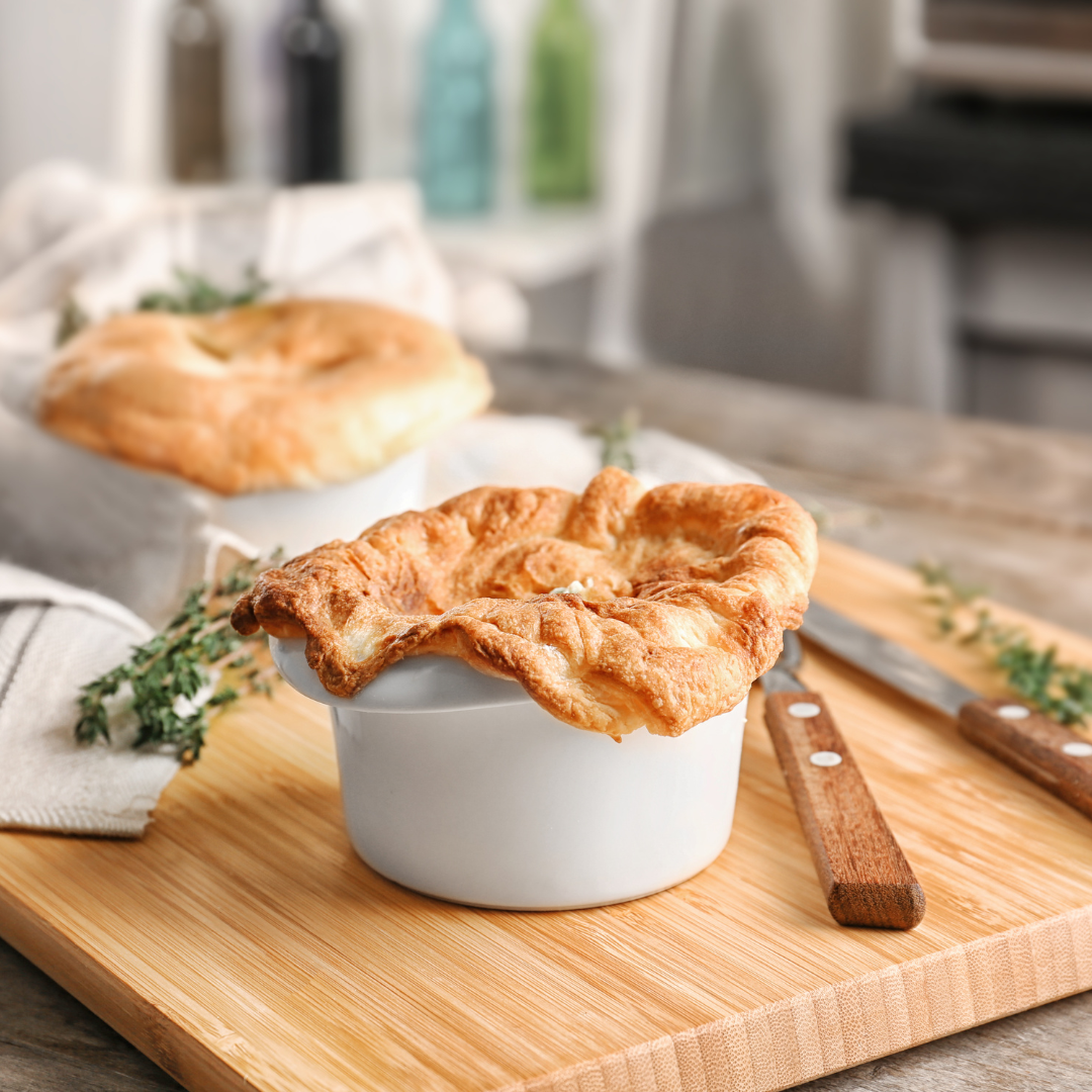 Individual Chicken Pot Pie Recipe with Premium Extra Virgin Olive Oil at The Little Shop of Olive Oils