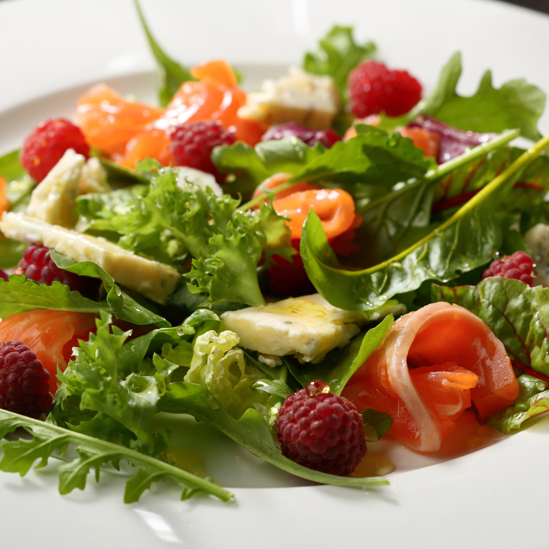Citrus Salmon Berry Salad-The Little Shop of Olive Oils