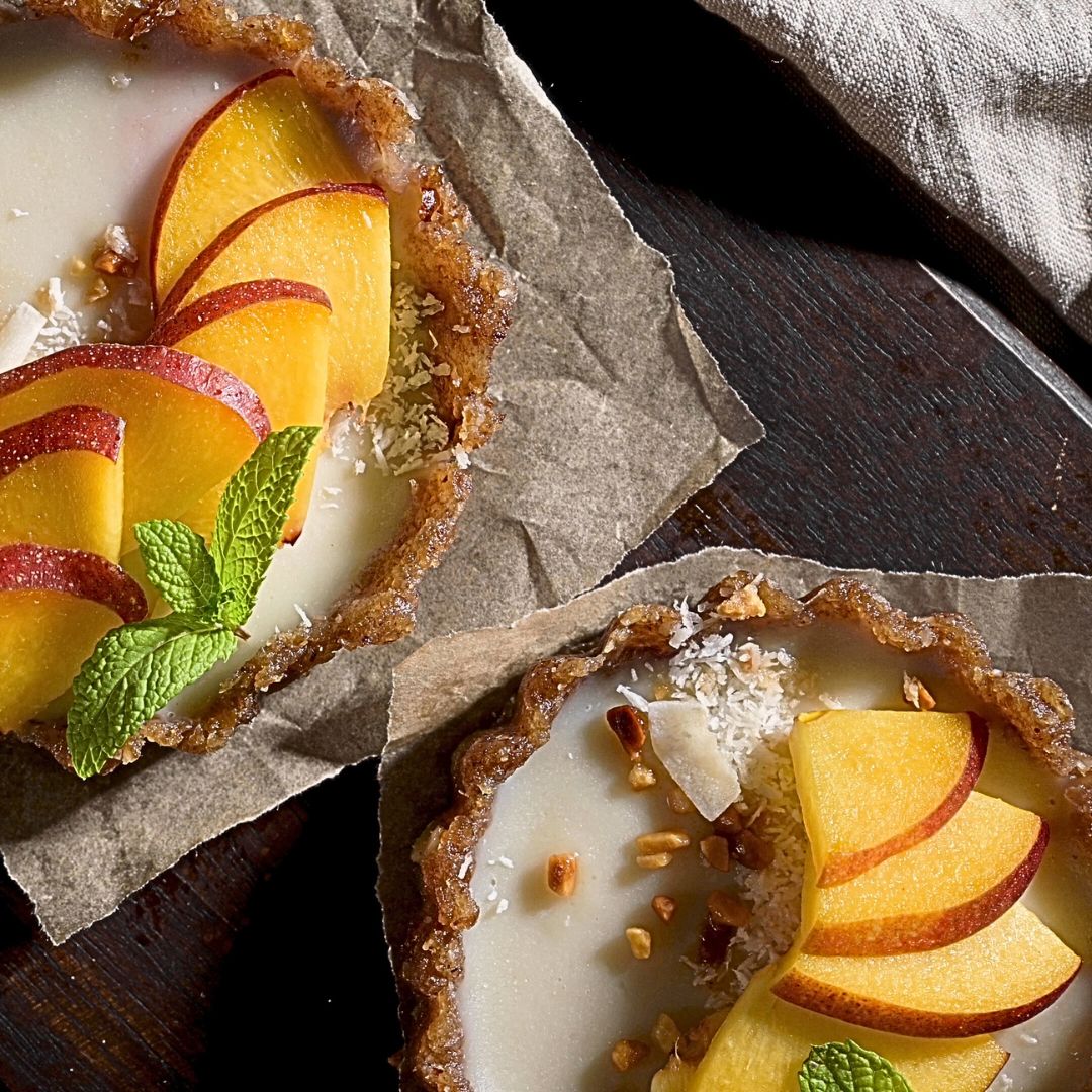 Coconut Peach Tarts at The Little Shop of Olive Oils