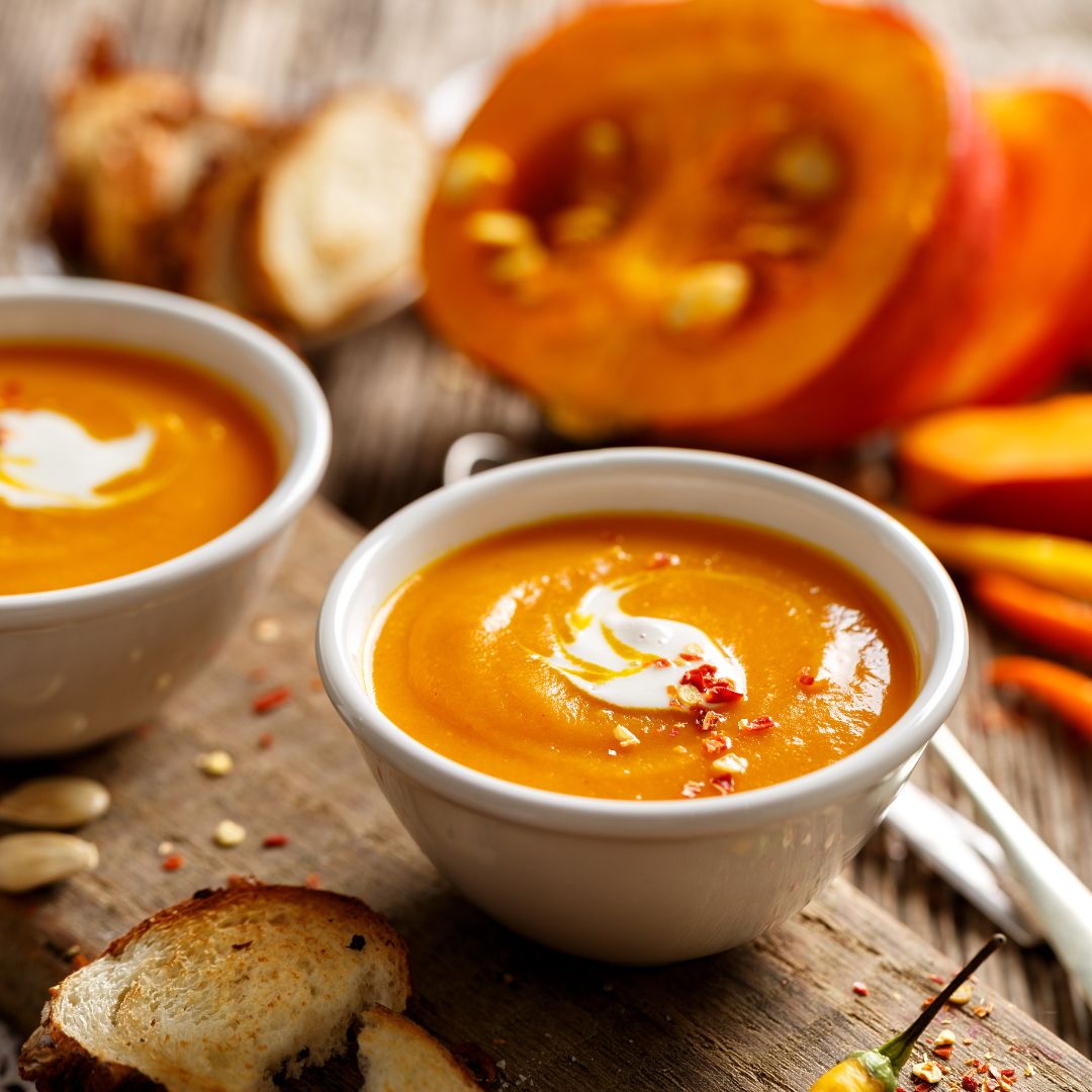 Creamy Pumpkin Soup with Roasted Walnut Oil-The Little Shop of Olive Oils