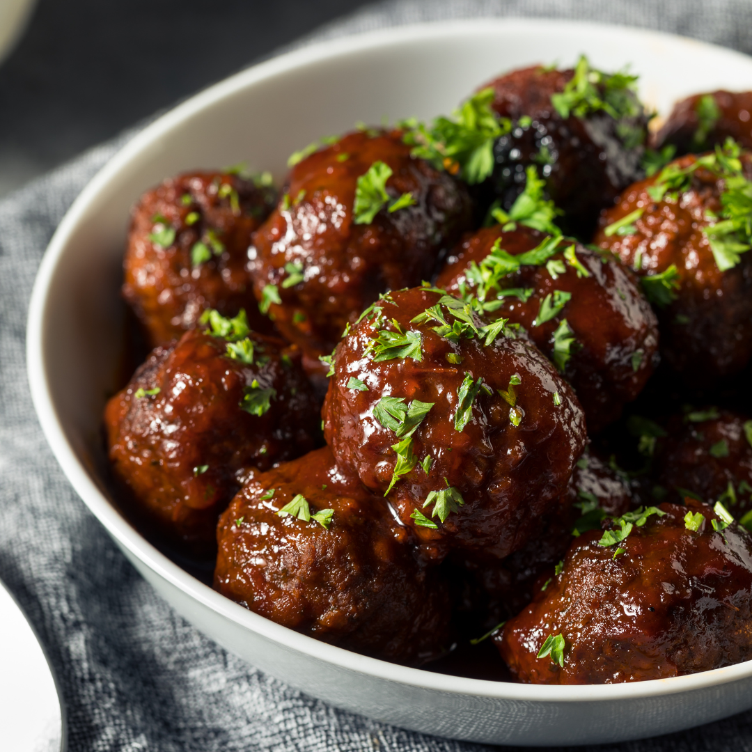 Sweet Balsamic Glazed Meatballs-The Little Shop of Olive Oils