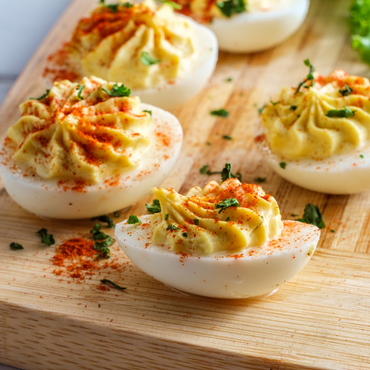 Easy Deviled Eggs with EVOO-The Little Shop of Olive Oils