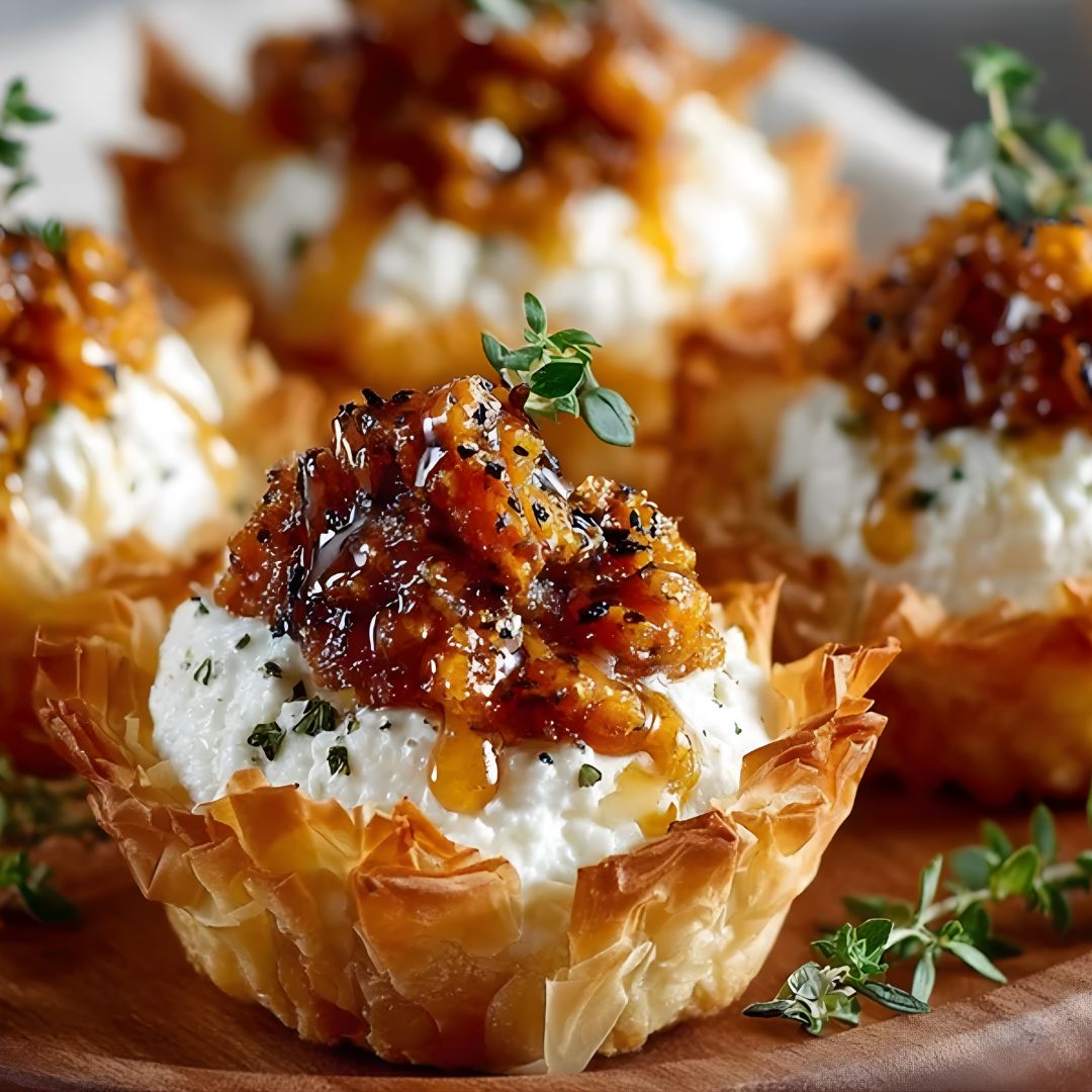 Fig & Walnut Whipped Ricotta Phyllo Cups