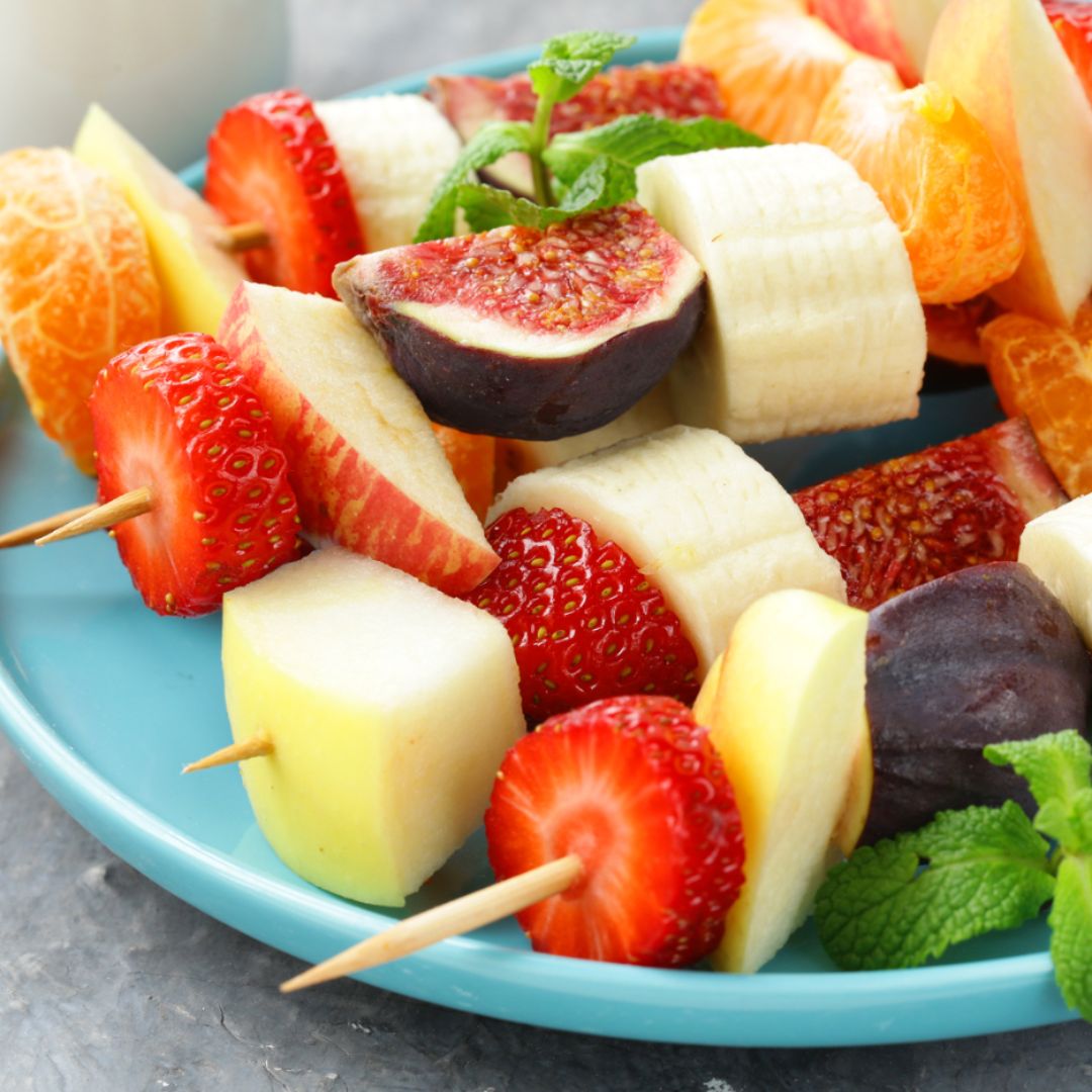 Fruit Skewers with Balsamic Drizzle-The Little Shop of Olive Oils