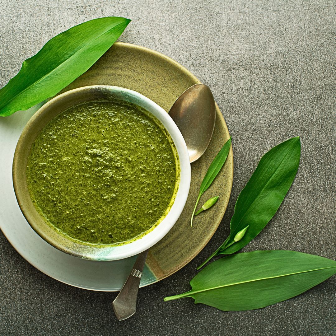 Wild Garlic and Spinach Soup Recipe at The Little Shop of Olive Oils in Franklin MA