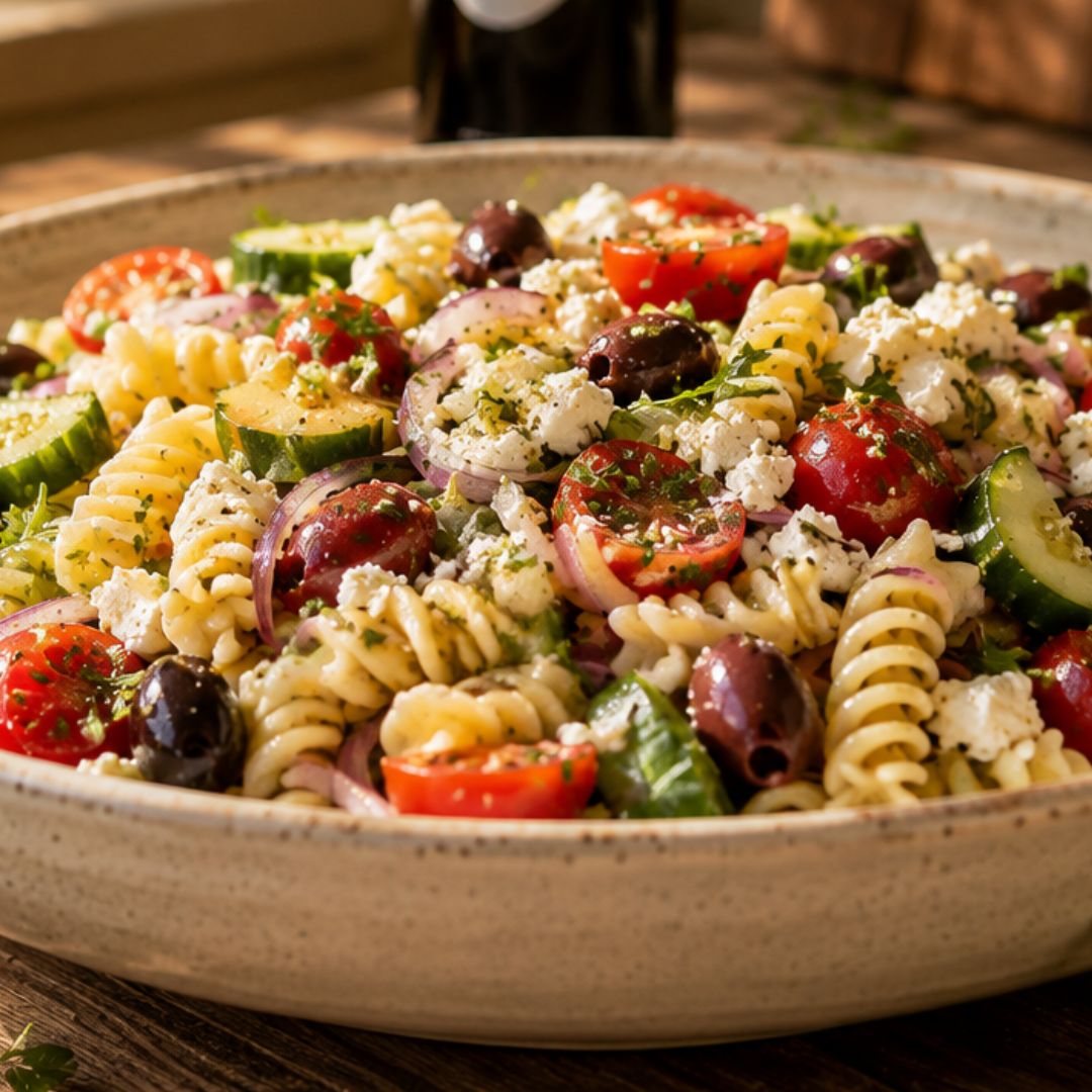 Greek Lemon Oregano Pasta Salad Recipe at The Little Shop of Olive Oils