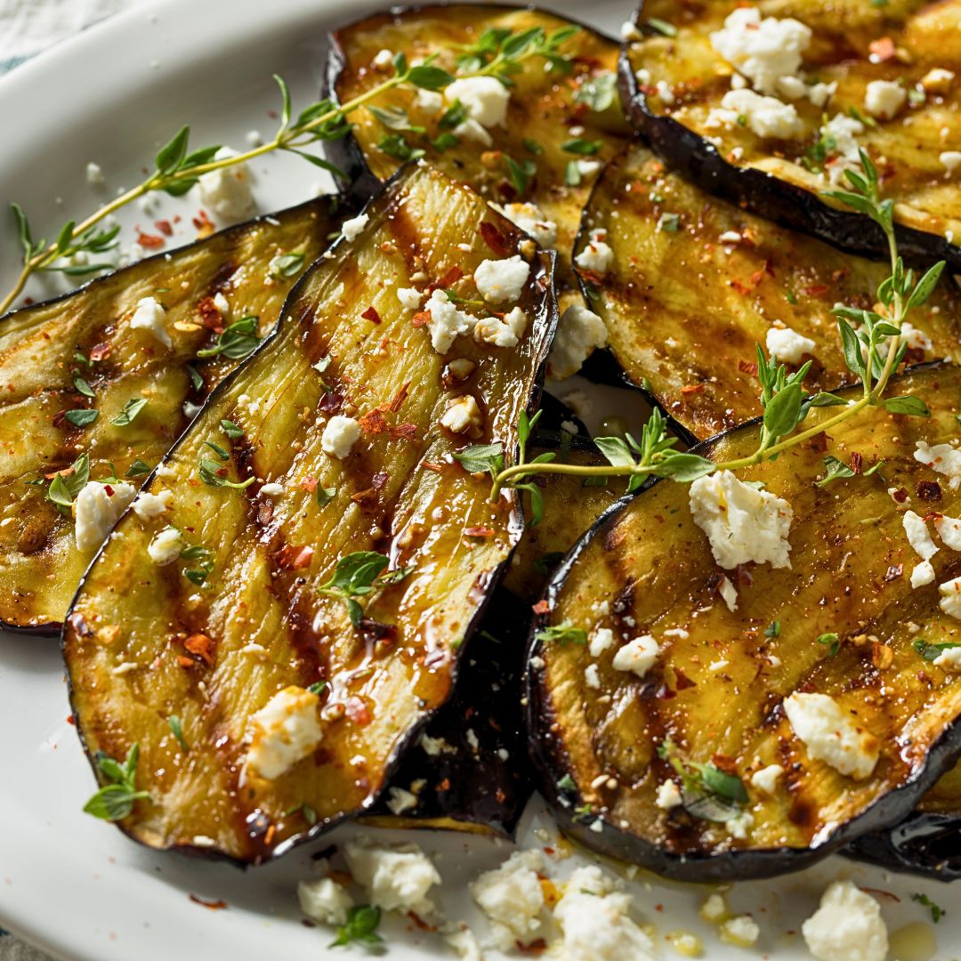 Balsamic Glazed Grilled Eggplant with Feta at The Little Shop of Olive Oils