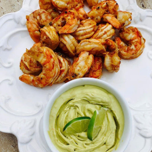 Grilled Lime Shrimp with Chipotle Avocado Dipping Sauce | The Little Shop of Olive Oils