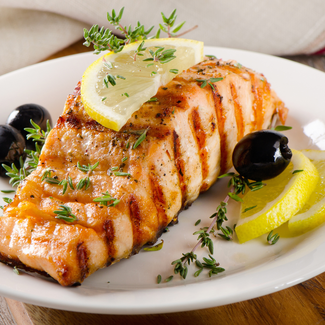 Grilled Salmon with Milanese Gremolata Olive Oil
