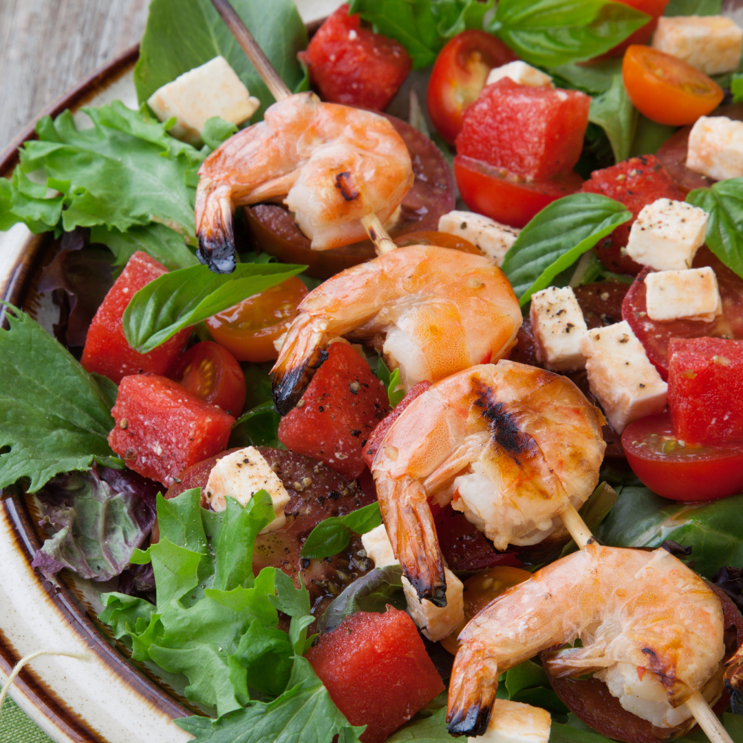Grilled Shrimp & Watermelon Salad-The Little Shop of Olive Oils