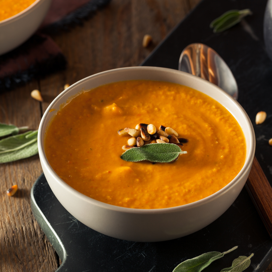 Homemade Carrot Ginger Soup at The Little Shop of Olive Oils