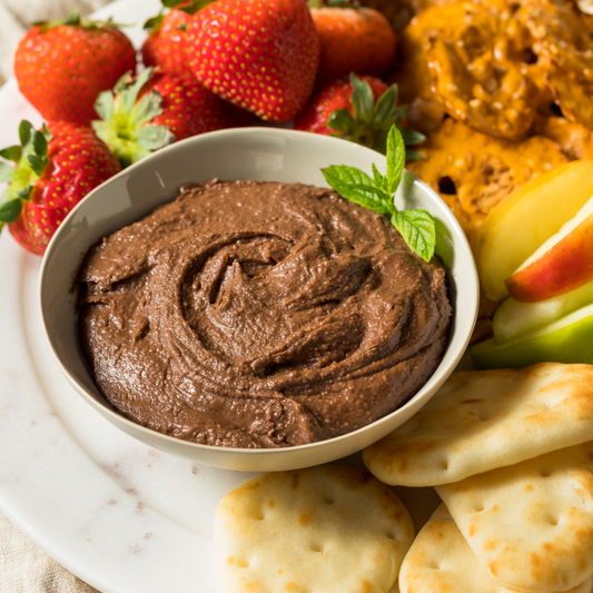 Homemade Chocolate Hummus Dessert Dip-The Little Shop of Olive Oil