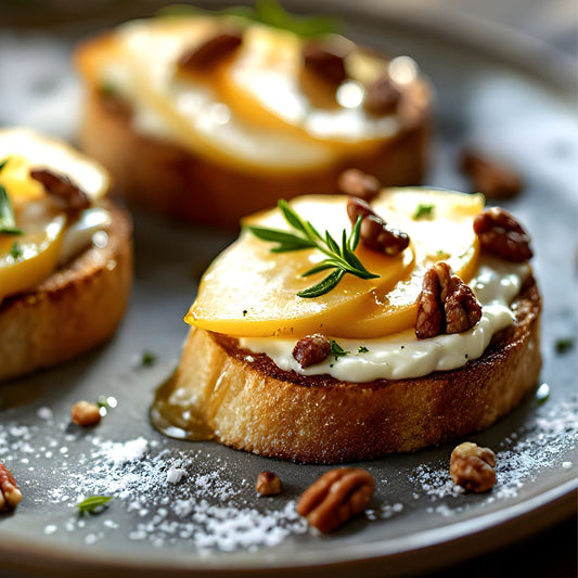 Honeyed Pear & Ricotta Crostini