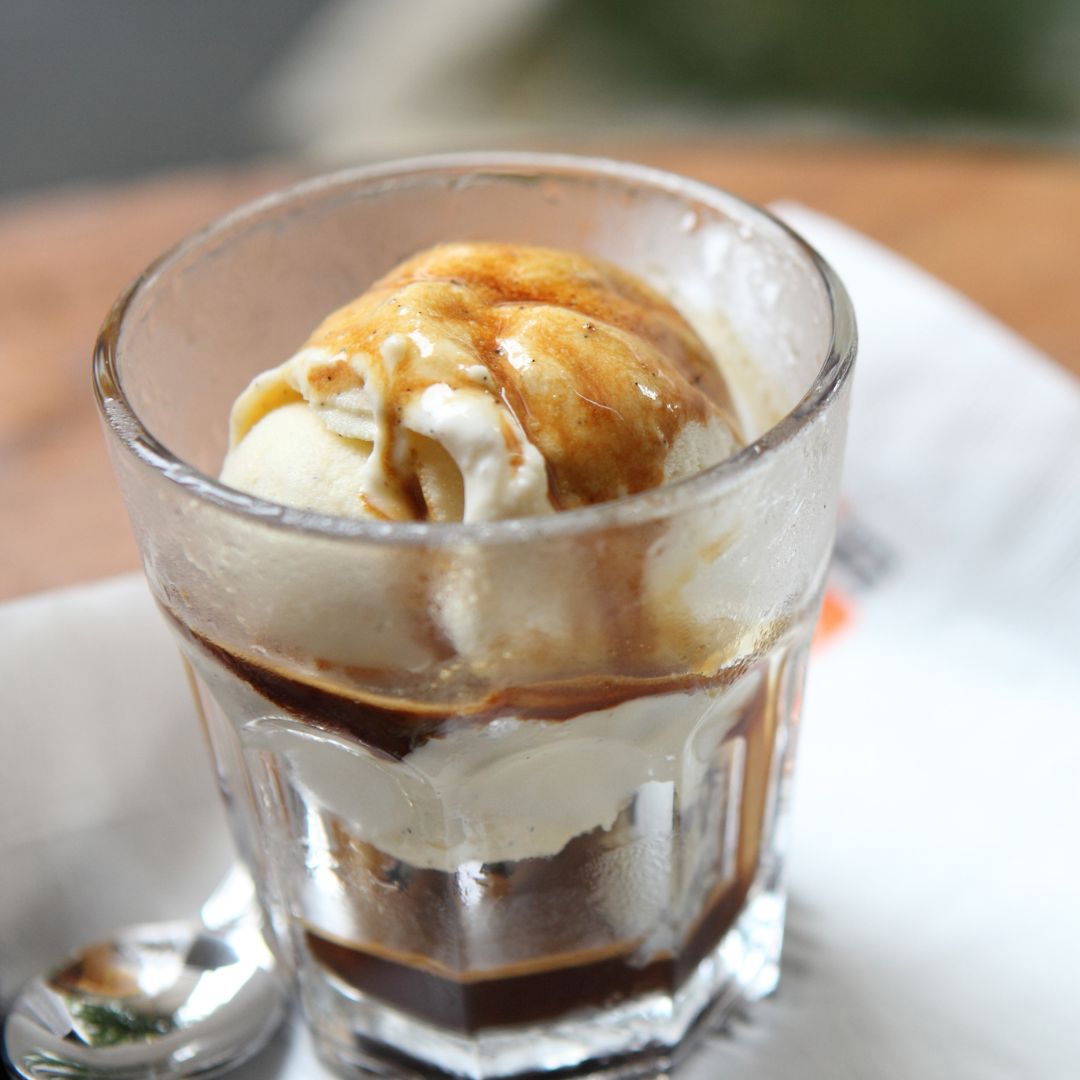 Ice Cream with Espresso Balsamic Drizzle-The Little Shop of Olive Oils