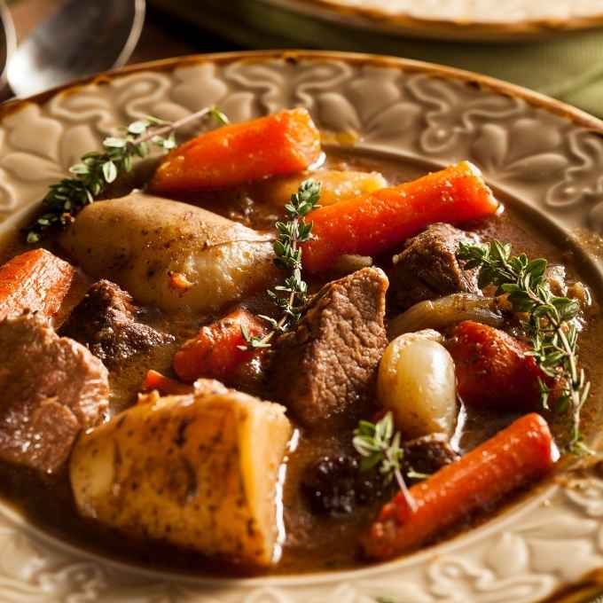 Irish Beef Stew with Garlic Olive Oil & Traditional Balsamic Recipe at The Little Shop of Olive Oils