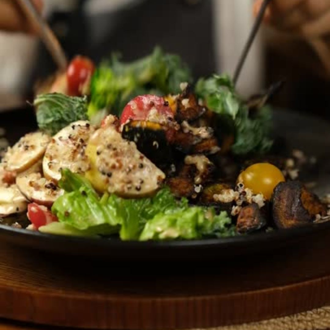 Kale and Quinoa Salad with Espresso Balsamic Vinaigrette