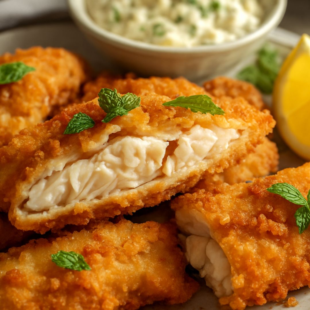 Crispy Chicken Cutlets with Lemongrass Mint Balsamic Sauce