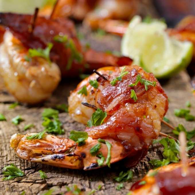 Maple Glazed Bacon-Wrapped Jumbo Shrimp Recipe at The Little Shop of Olive Oils