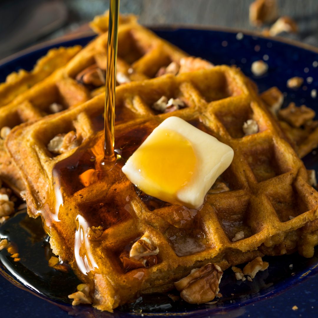 Maple Pumpkin Spice Waffles