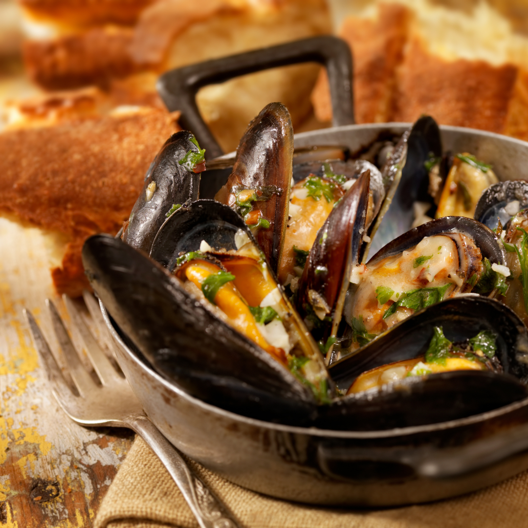 Garlic Mussels at The Little Shop of Olive Oils