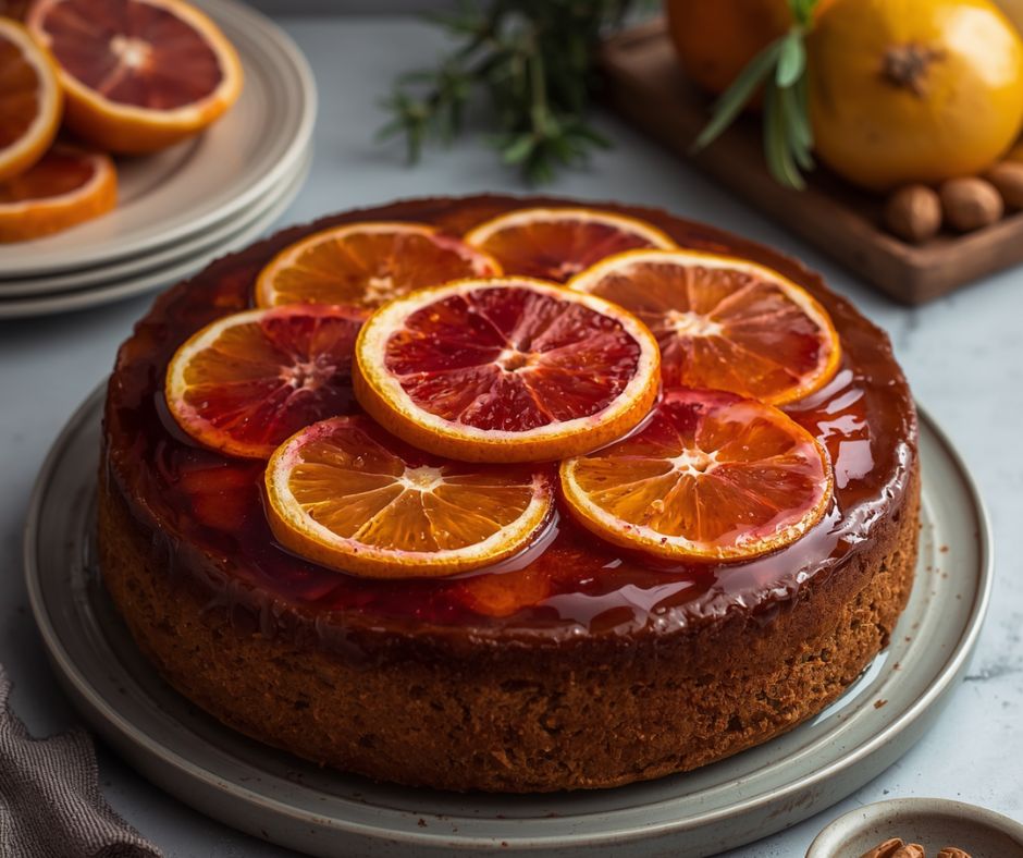 Blood Orange Olive Oil Upside-Down Cake
