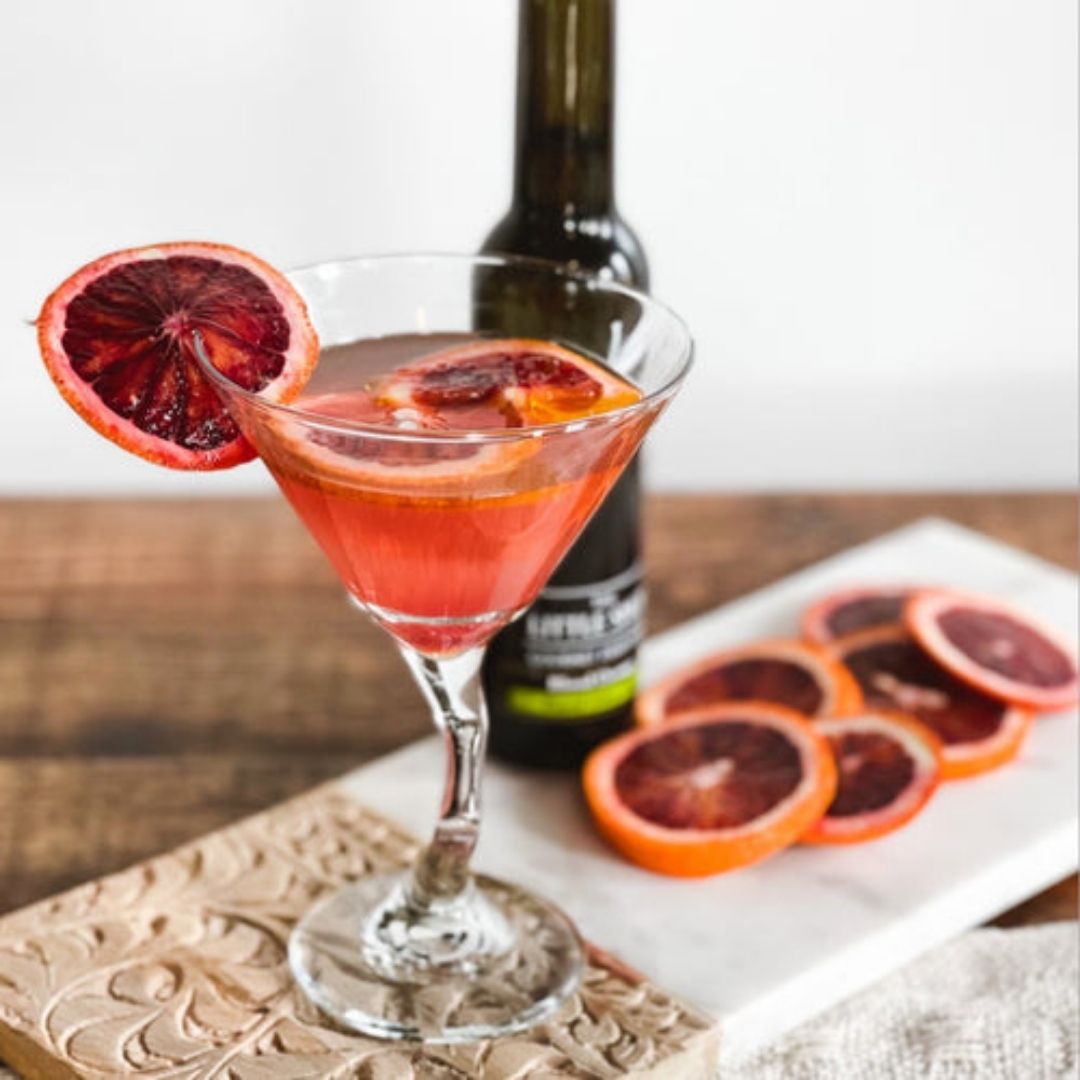 Orange and Pomegranate Martini Recipe from The Little Shop of Olive Oils at www.shopevoo.com