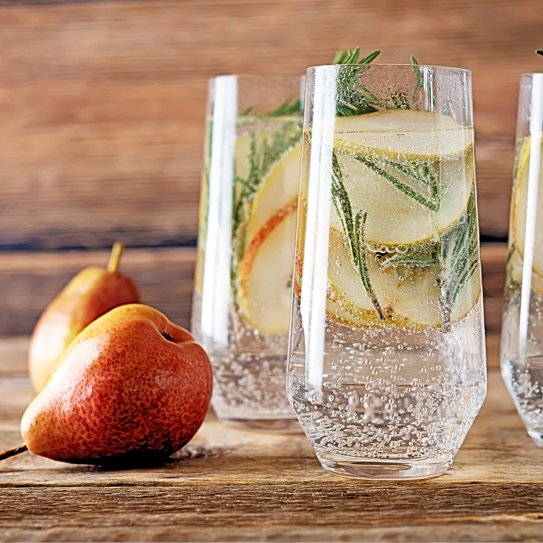 Balsamic Cranberry Pear & Rosemary Infused Seltzer at The Little Shop of Olive Oils