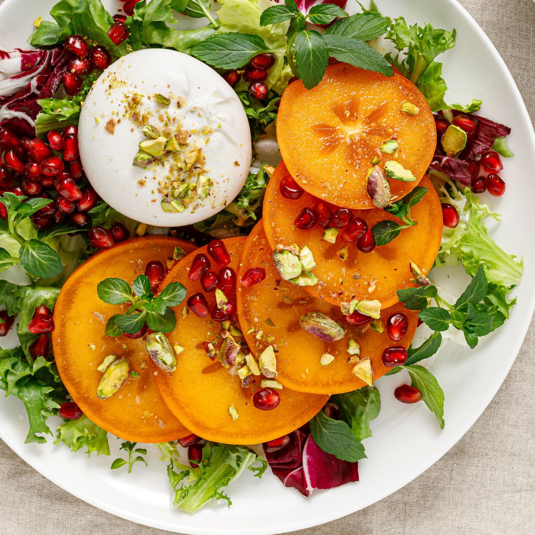 Persimmon & Burrata Winter Jewel Salad