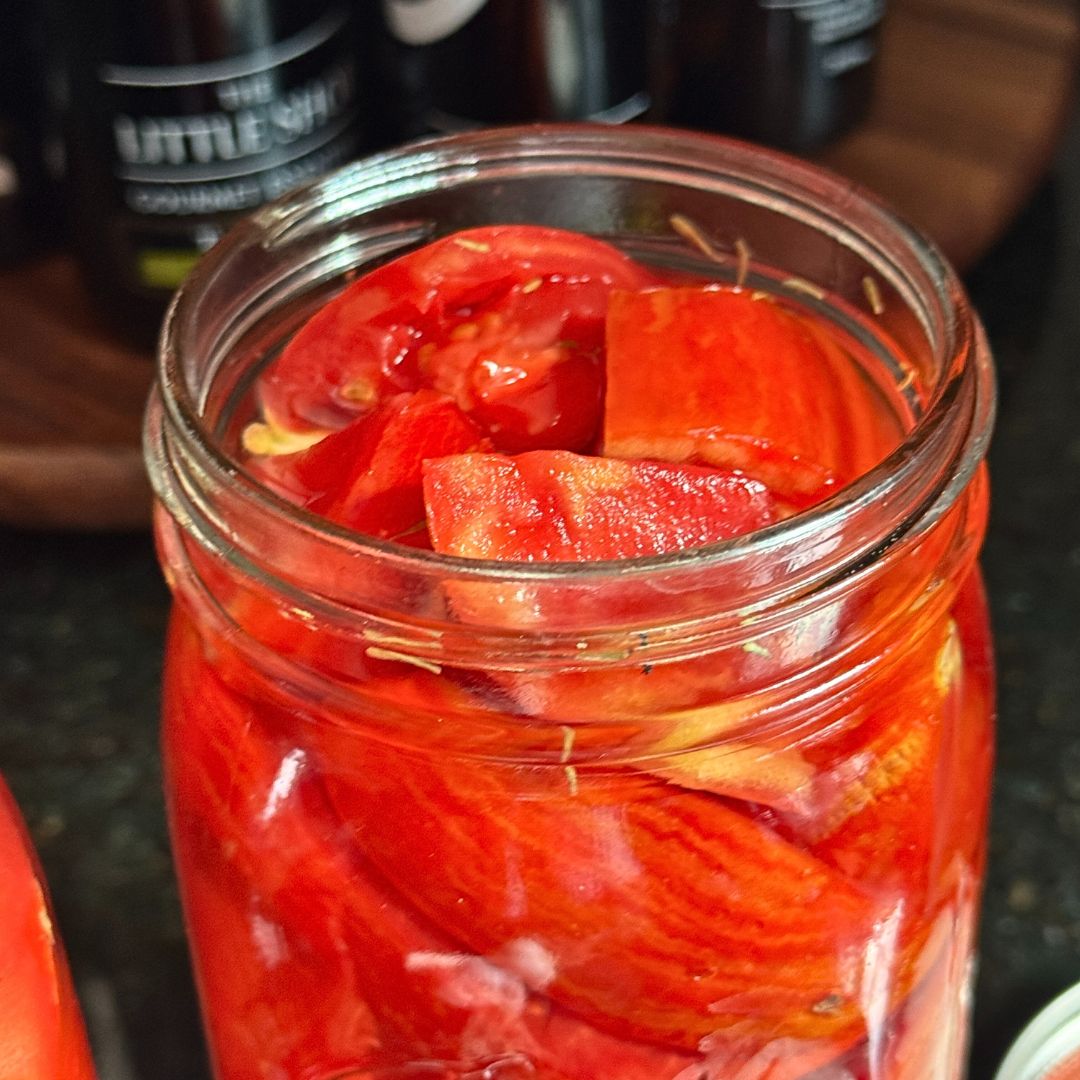 Pickled Summer Tomatoes with Champagne Vinegar