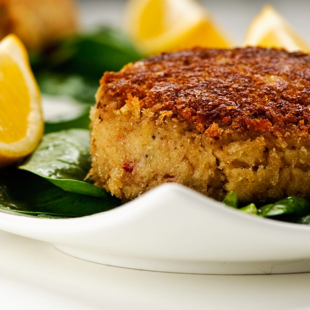 Garlic Olive Oil and Pineapple Balsamic Crab Cakes at The Little Shop of Olive Oils