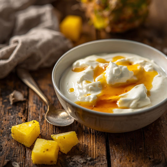 Plain Yogurt with Pineapple Balsamic Vinegar | Easy Healthy Breakfast Recipe