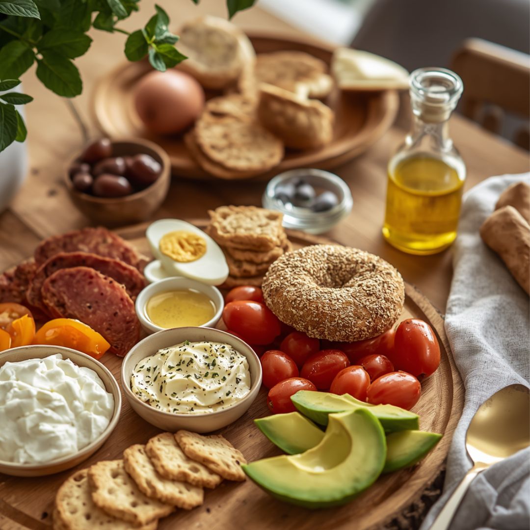 Protein-Packed Lunch Board with Flavor from The Little Shop of Olive Oils