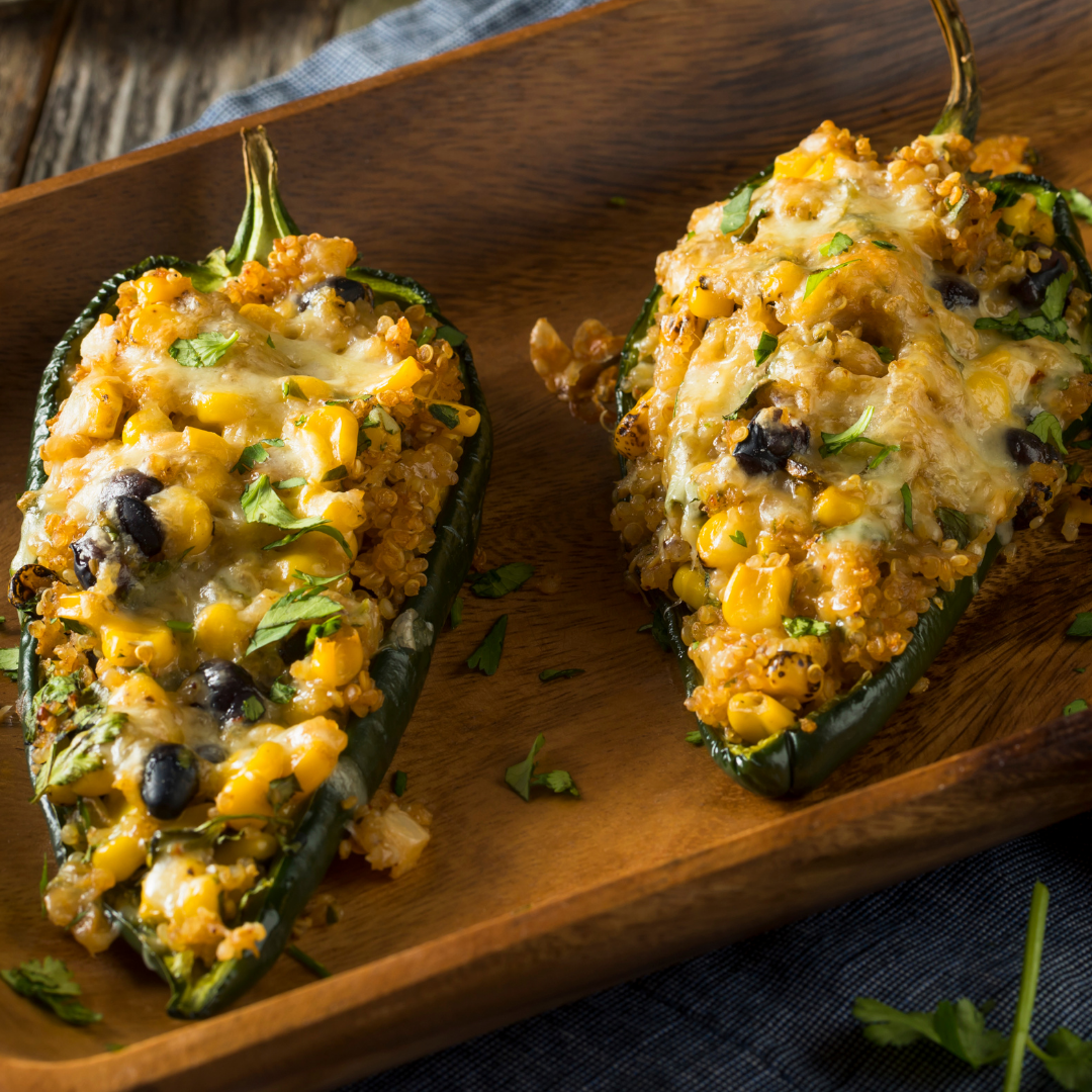 Quinoa Stuffed Roasted Poblano Peppers-The Little Shop of Olive Oils