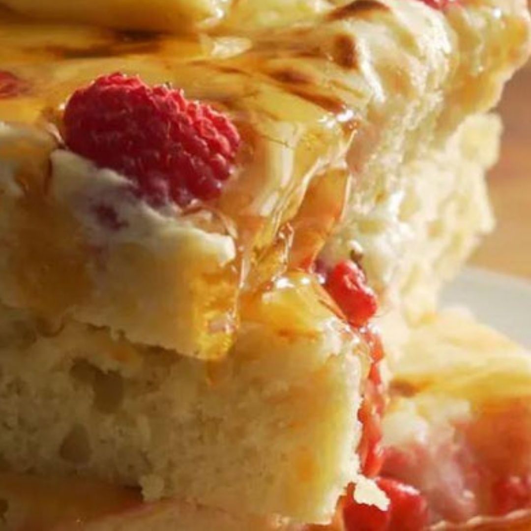 Raspberry, Honey and Butter Infused Sheet Pancake | The Little Shop of Olive Oils