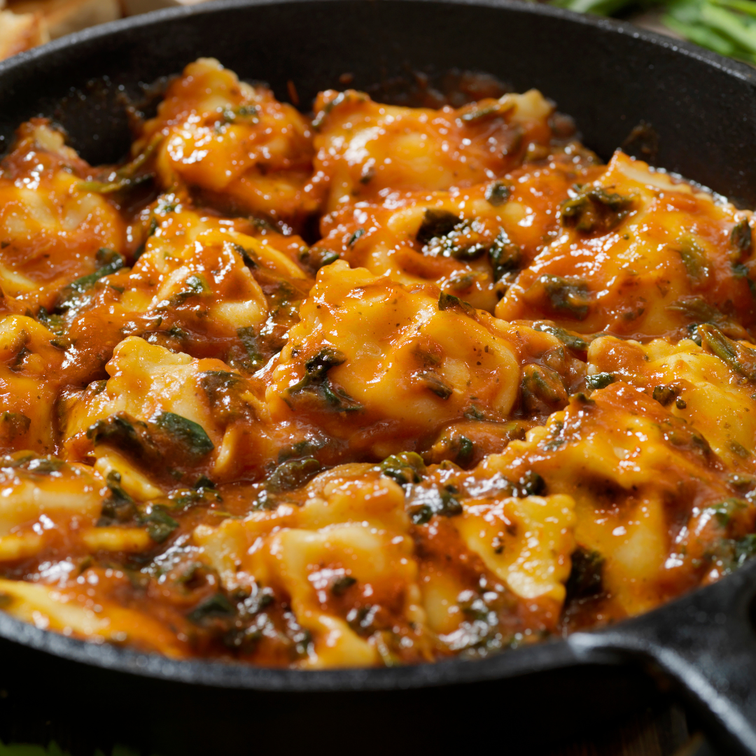 Ravioli with Spinach & Tomato Sauce-The Little Shop of Olive Oils