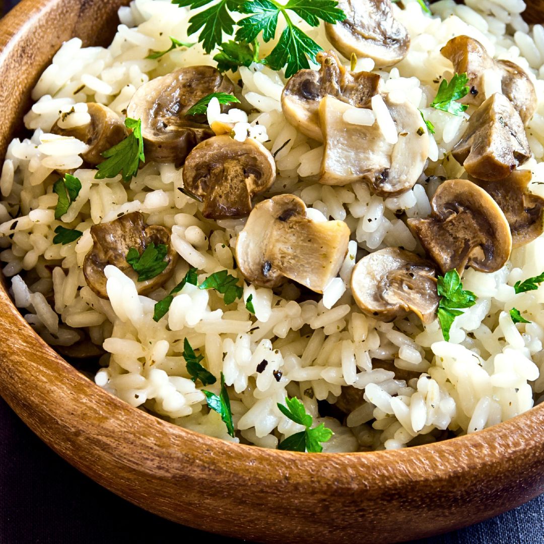 Creamy Mushroom Risotto with Oregano Balsamic Recipe at The Little Shop of Olive Oils in Franklin MA