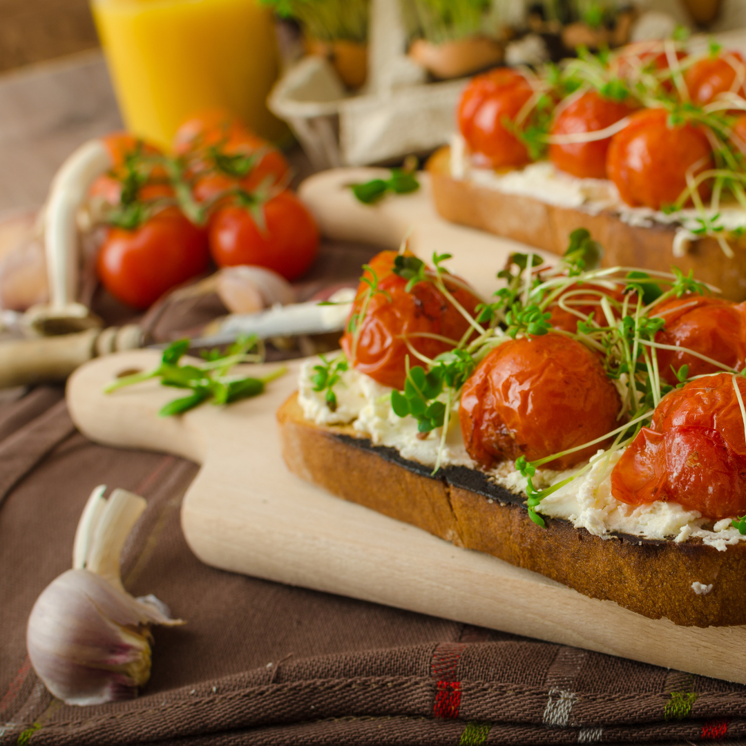 Roasted Cherry Tomato Sauce and Ricotta on Toast at The Little Shop of Olive Oils