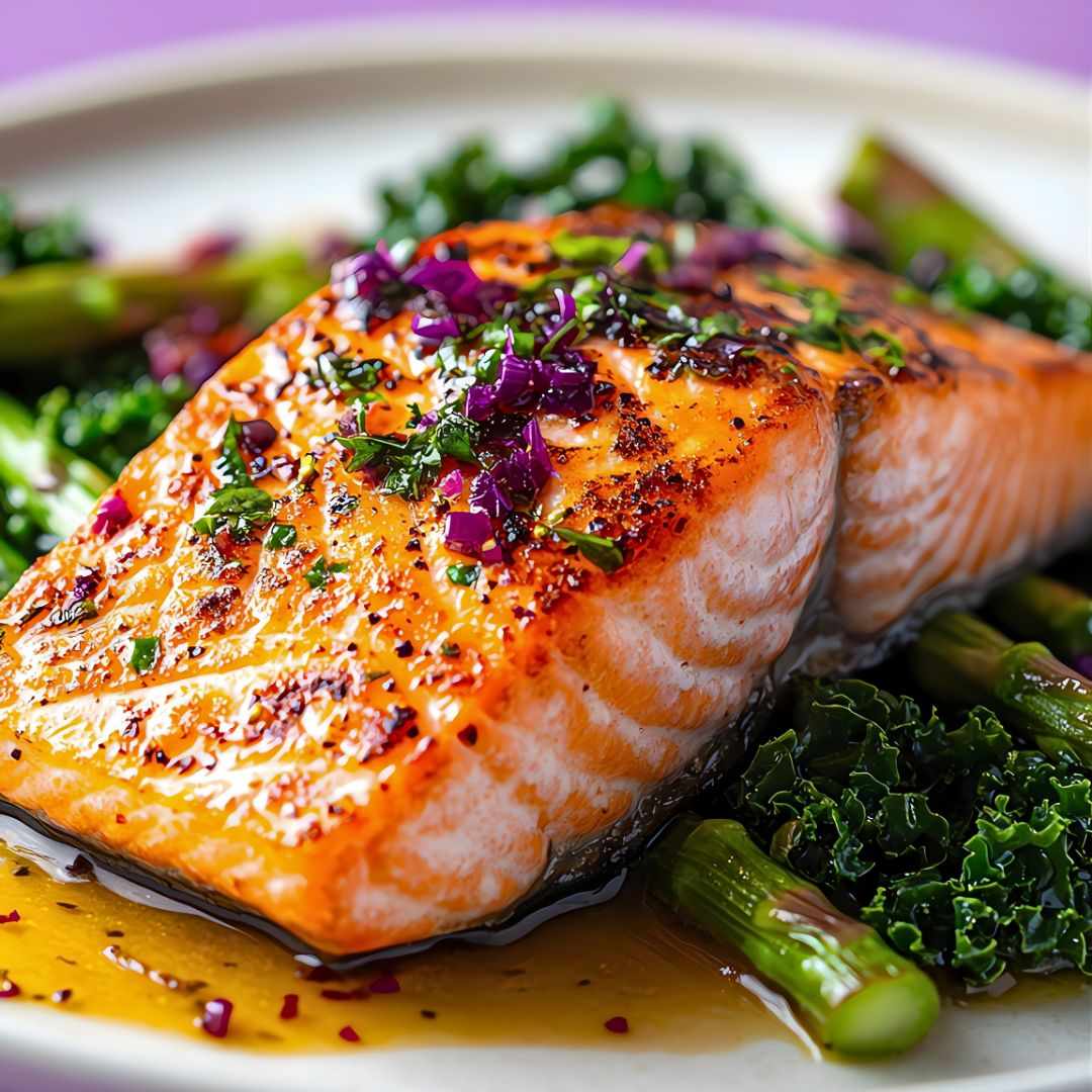 Roasted Salmon with Herb Drizzle