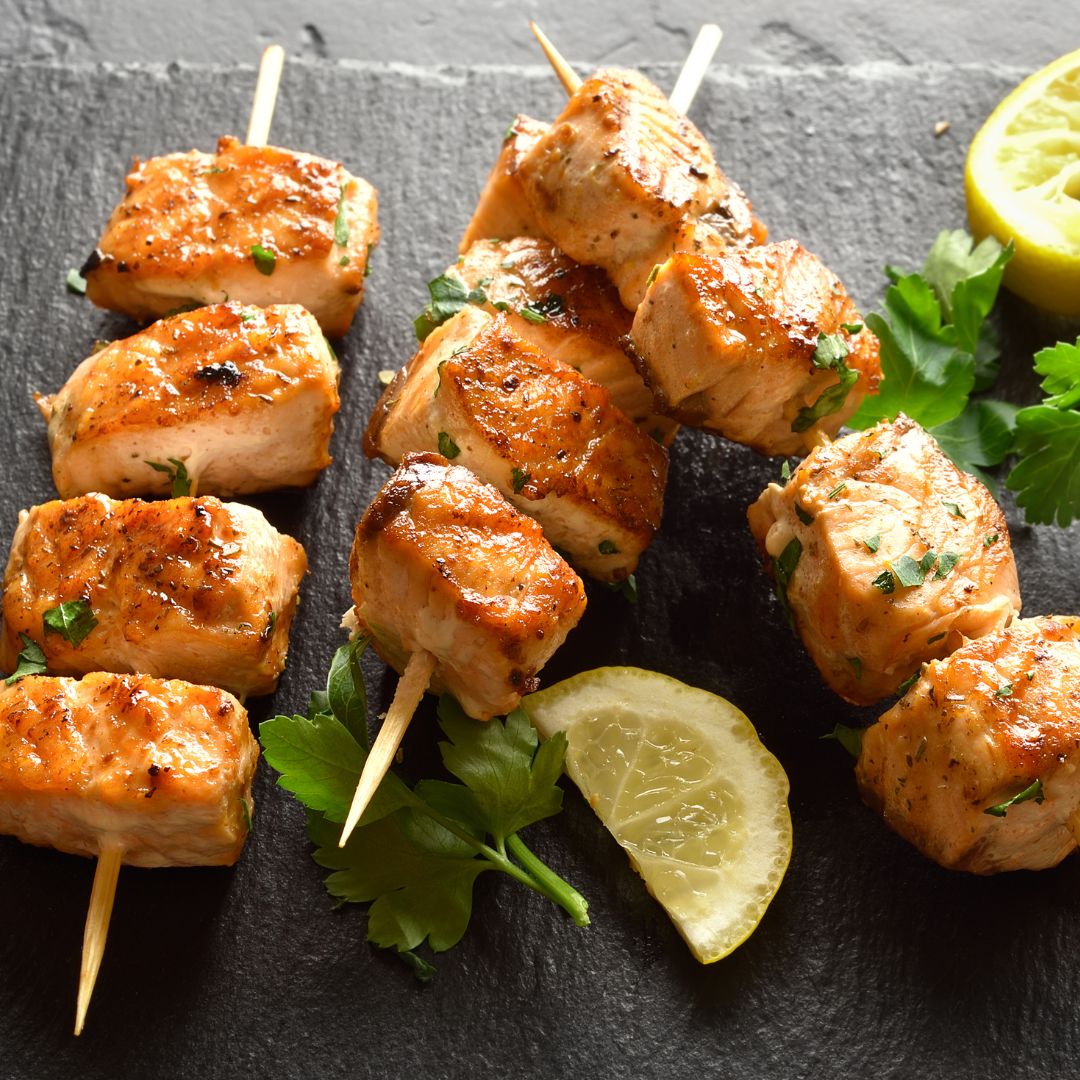 Honey Ginger Balsamic Salmon Skewers-The Little Shop of Olive Oils