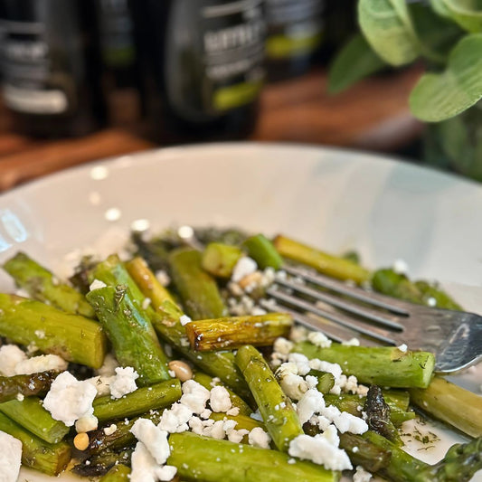 Blog Post: Asparagus with Lemon Olive Oil, Pine Nuts & Feta