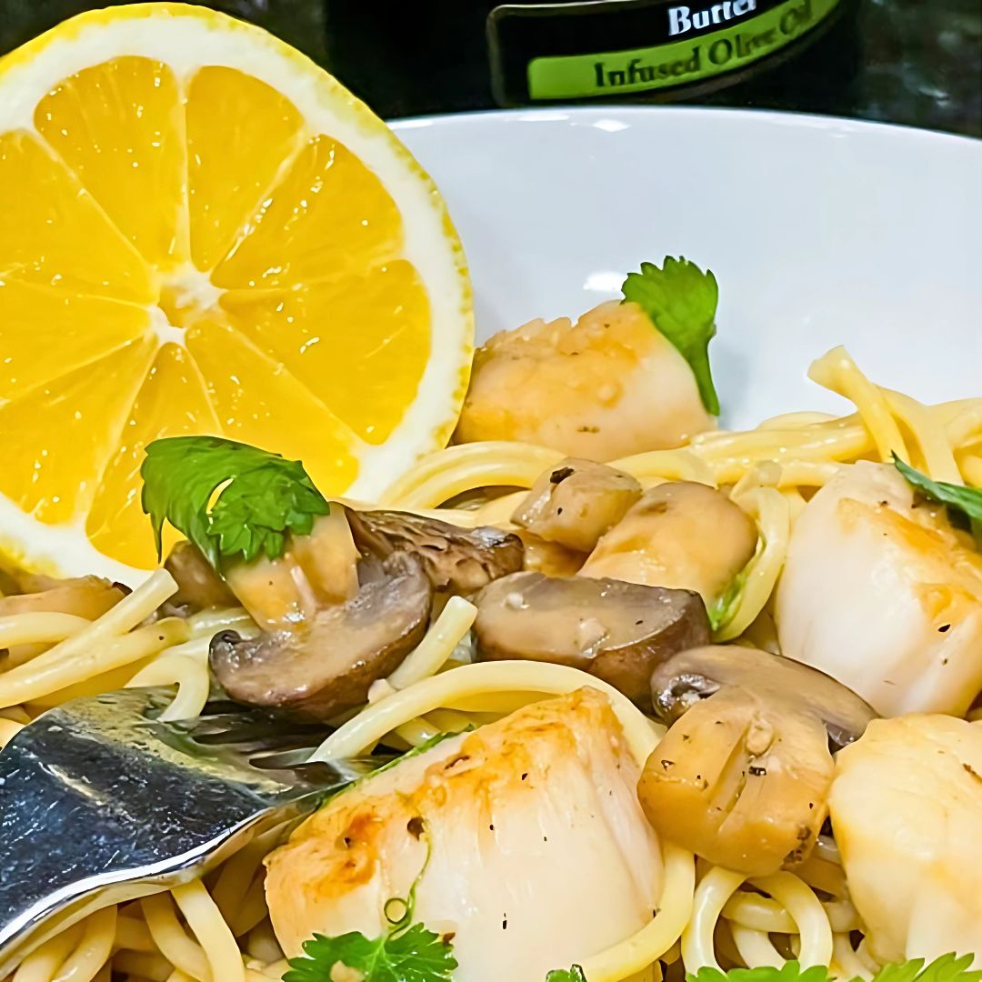 Lemon Butter Scallops at The Little Shop of Olive Oils