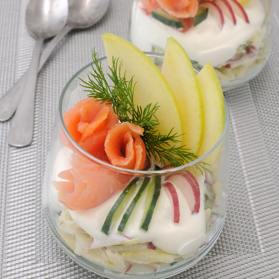 Smoked Salmon Verrines with Apple and Cream Cheese
