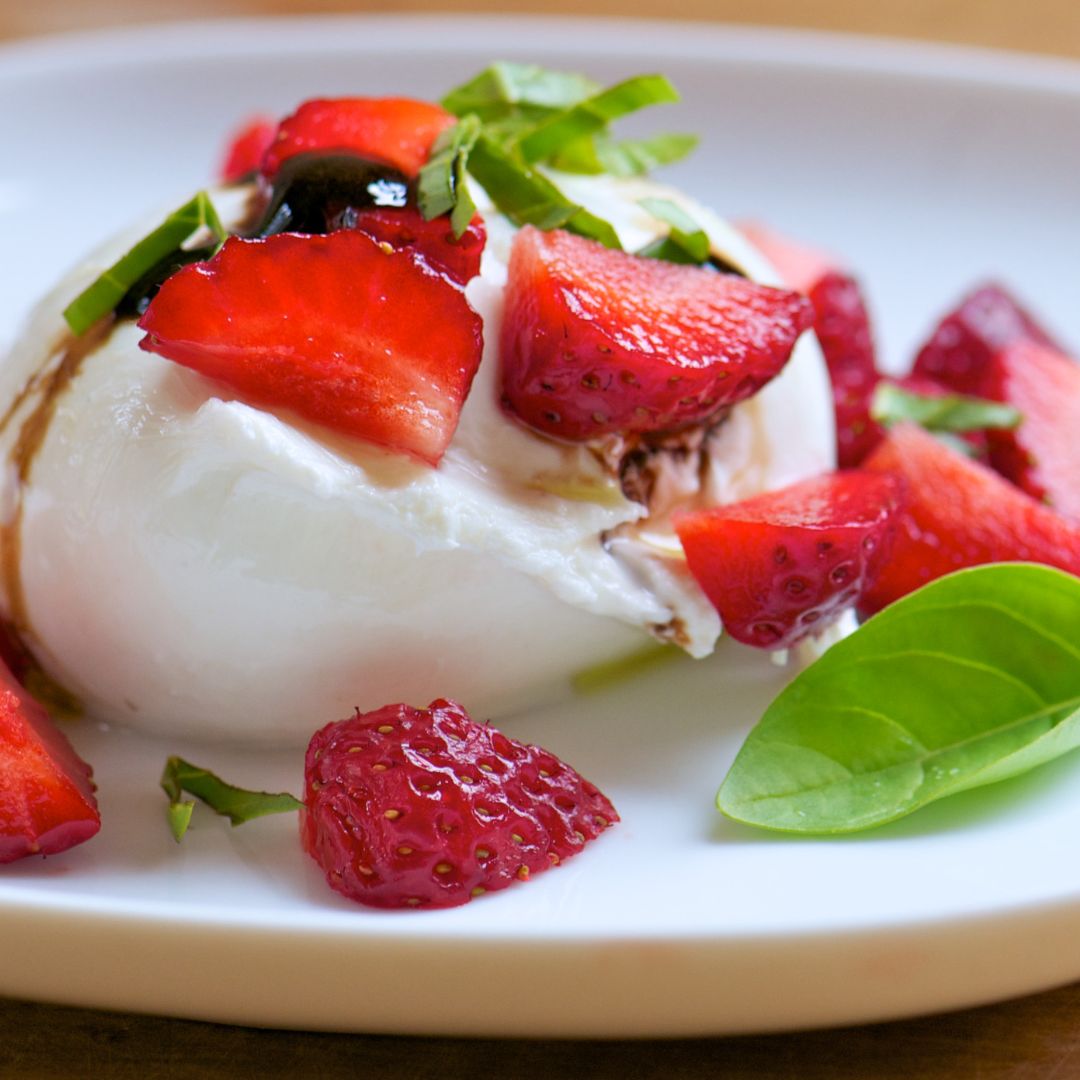 Strawberry, Basil, & Burrata Salad-The Little Shop of Olive Oils