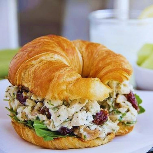 This basil chicken salad recipe has upped the ante on the traditional version of a chicken salad sandwich. 