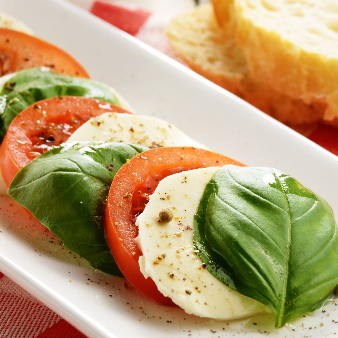 Walnut Crusted Caprese Salad with Balsamic Drizzle Recipe at The Little Shop of Olive Oils