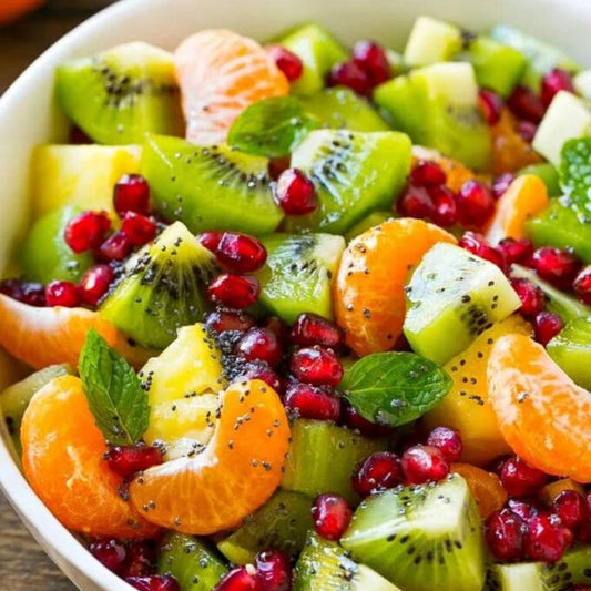 This Winter Fruit Salad recipe is full of in season fruits & drizzled with a lime poppyseed dressing that makes this dish absolutely irresistible! 