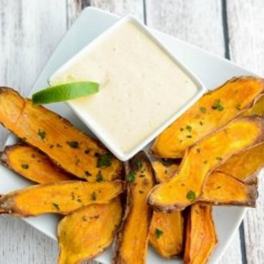 Baked Sweet Potato Skins with Chipotle Lime Aioli | The Little Shop of Olive Oils