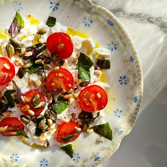 Summer Tomato & Ricotta Salad with Basil Olive Oil