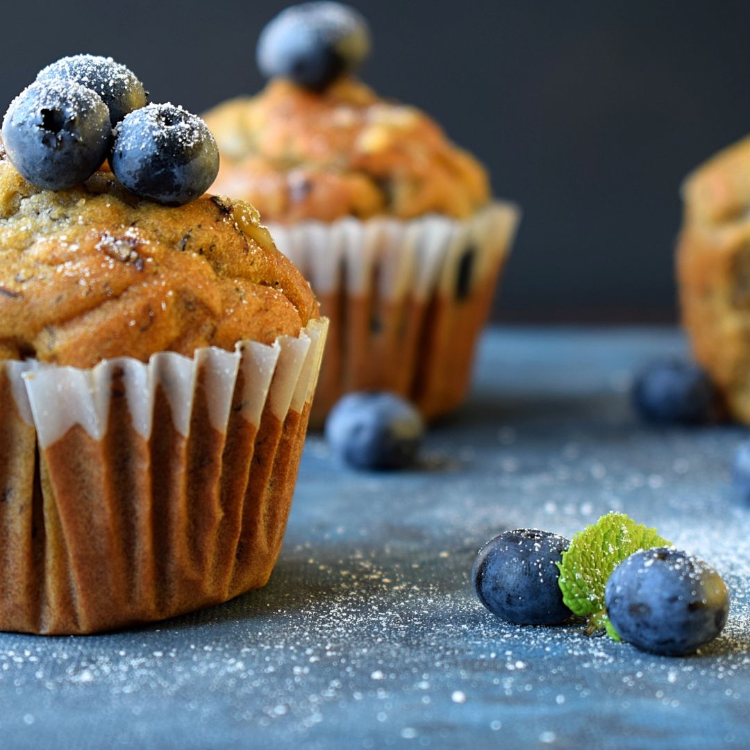 Blueberry Muffins with Butter Olive Oil & Cranberry Pear Balsamic