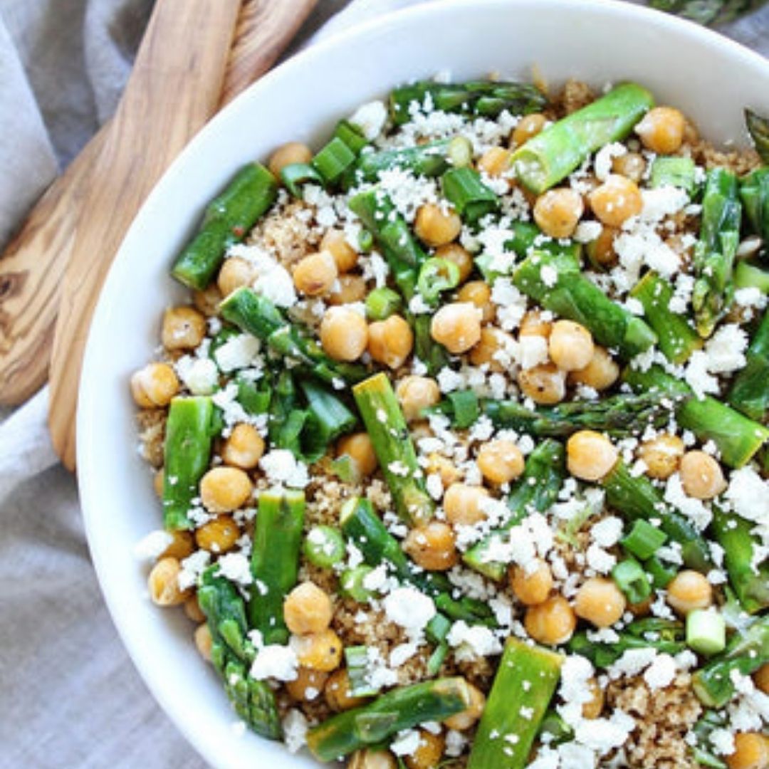 Quinoa Asparagus and Feta Salad